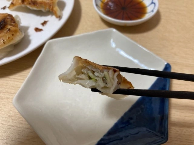 野菜多めであっさりした餃子